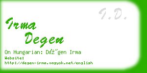 irma degen business card